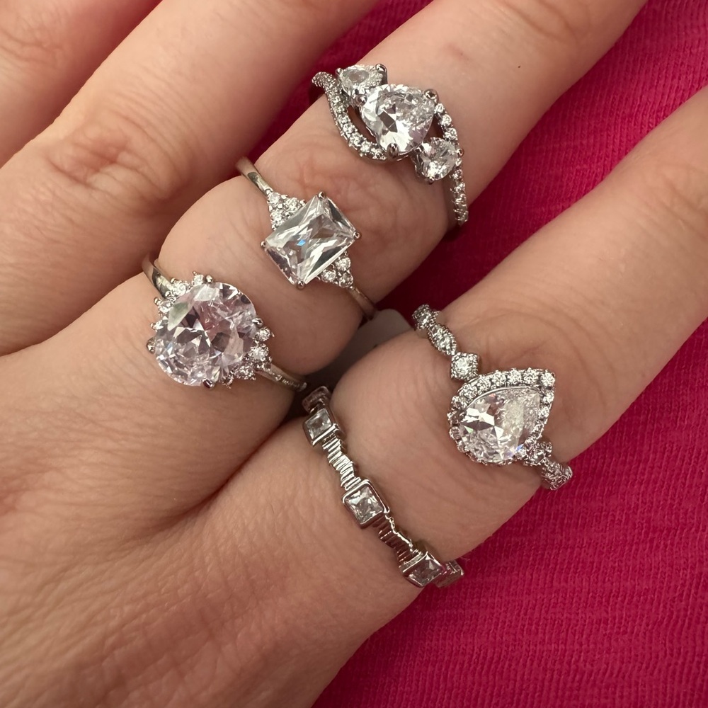 Bundle of New Silver Plated Rings